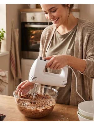 Fırsatkolik Mey Ithalat® Paslanmaz Çelik Çırpıcılı El Mikseri 250W Çok Kademeli Mutfak Mikseri