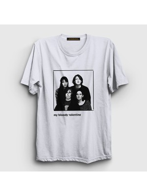 Presmono Unisex Beyaz Band My Bloody Valentine T-Shirt