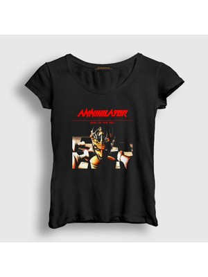 Presmono Kadın Siyah King Of The Kill Annihilator T-Shirt