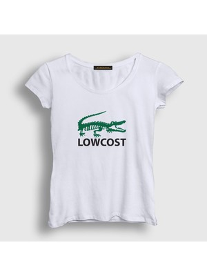 Presmono Kadın Beyaz Crocodile Timsah Timsahlı Lowcost T-Shirt