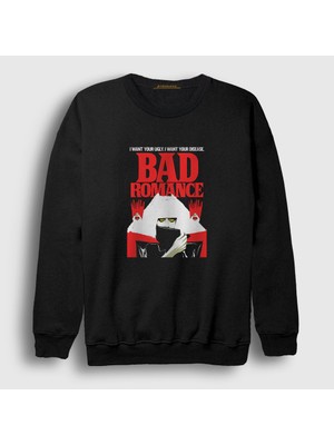 Presmono Unisex Siyah Bad Romance Müzik Lady Gaga Sweatshirt