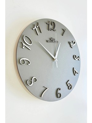 Moontime Alaçatı Dekoratif Aynalı Plexiglass Türkçe Rakam Duvar Saati Sessiz Mekanizma 37X.37CM ( Antrasit-Gümüş )