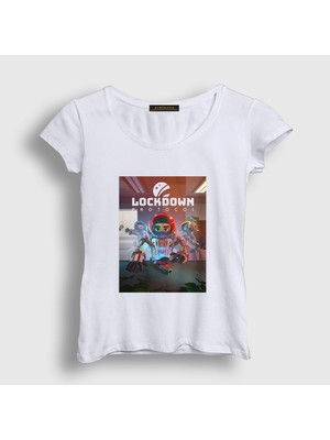 Presmono Kadın Beyaz Oyun Lockdown Protocol T-Shirt