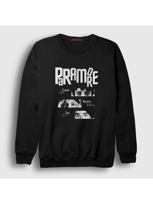 Presmono Unisex Siyah Band V2 Müzik Paramore Sweatshirt