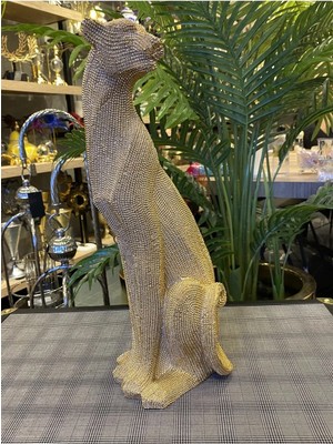 Moontime Alaçatı Dekoratif Puma Aksesuar,puma Biblo,dekoratif Gold Kaplan Biblo