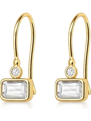 Duyum Gold Gia Baget Taşlı Sallantılı Altın Küpe 14 Ayar