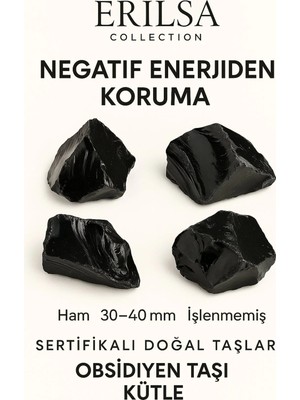Moontime Alaçatı Sertifikalı Ham Siyah Obsidyen Taşı Kütle – El Taşı Negatif Enerji Kalkanı Derin Arınma Gücü