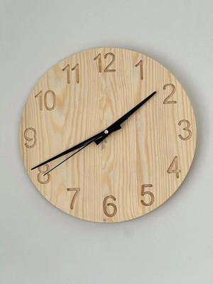 Moontime Alaçatı Doğal Ahşap Saat Iskandinav Tarzı