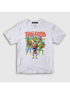 Presmono  Çocuk Beyaz Band King Gizzard And The Lizard Wizard T-Shirt