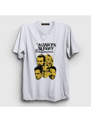 Presmono  Beyaz Cover It's Always Sunny In Philadelphia T-Shirt