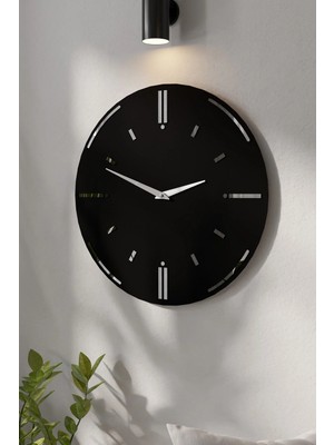 Moontime Alaçatı Minimal Lüx Aynalı Pleksili Ahşap Duvar Saati