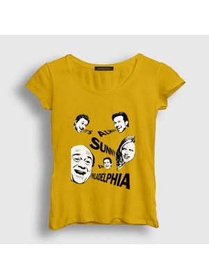 Presmono Kadın Sarı Poster It's Always Sunny In Philadelphia T-Shirt