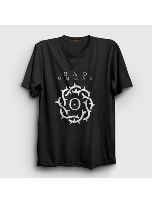 Presmono  Siyah Logo Rock Müzik Bad Omens T-Shirt