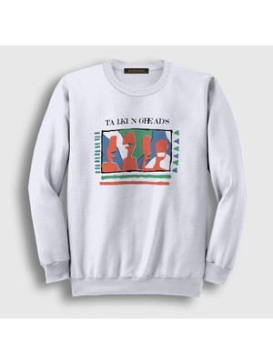 Presmono Unisex Beyaz Vintage Talking Heads Sweatshirt