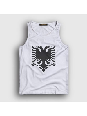 Presmono Unisex Beyaz Albania Arnavutluk Bayrağı Atlet
