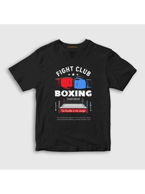 Presmono  Çocuk Siyah Boxer Ufc Mma Hediye Boksör Boks T-Shirt