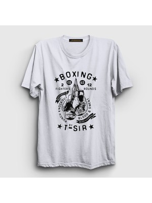 Presmono  Beyaz Boxing Ufc Mma Hediye Boksör Boks T-Shirt