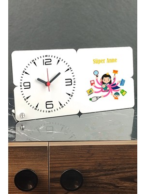 Moontime Alaçatı Süper Anne Ahşap Masa Saati