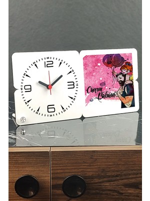 Moontime Alaçatı Canım Babam Ahşap Masa Saati