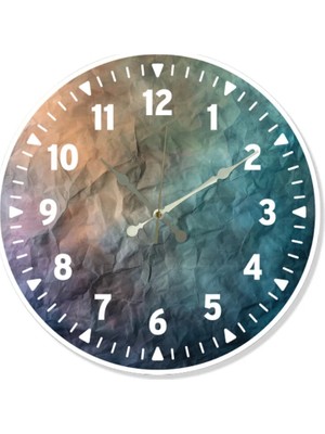 Moontime Alaçatı Dekoratif Türkçe Rakamlı Uv Baskılı Duvar Saati (Sessiz) Akar Mekanizma Metal Akrep Yelkovan