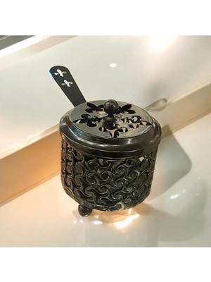 Moontime Alaçatı Tütsülük & Buhurdanlık Gezdirme Tütsülük Sosluk Bakır, Gümüş, Siyah Renk