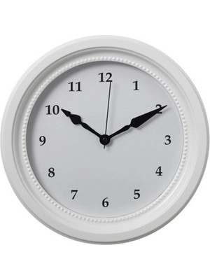 Moontime Alaçatı Beyaz Duvar Saati Beyaz Efsanesöndrum Çap: 35 cm Klasik Yuvarlak 35 cm