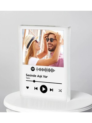Moontime Alaçatı Kişiye Özel Kendin Tasarla Fotoğraflı Spotify Şarkı Barkodlu Akrilik Çerçeve-1, Sevgiliye He