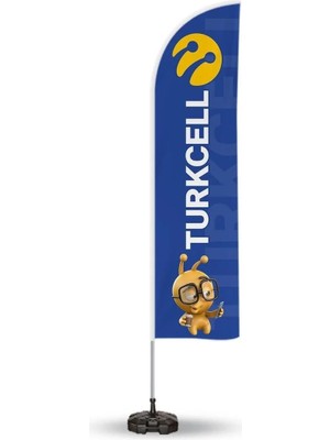 Moontime Alaçatı Turkcell Reklam Yönlendirme ve Tanıtım Yelken Bayragı Mavi