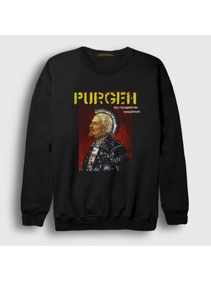 Presmono Unisex Siyah Album Punk Müzik Purgen Sweatshirt