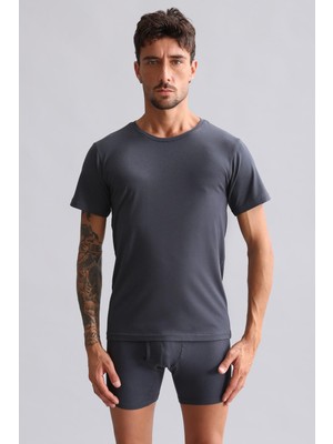 Mısırlı Modal By Tencel Hercules Slim Fit Bisiklet Yaka Fanila / T-Shirt Antrasit