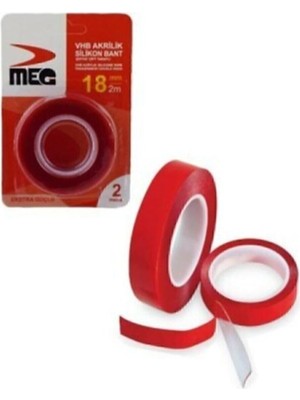 Meg Byrclz Çift Taraf Akrilik Şeffaf Silikon Bant 18MM*2MT 9907 Byrnew