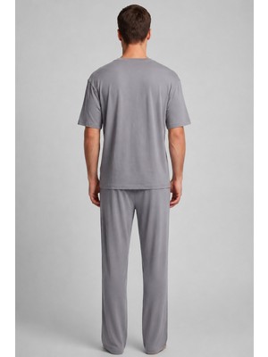 Mısırlı Erkek Modal Karışımlı Pijama Takım Gri