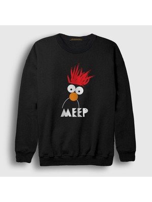 Presmono Unisex Siyah Beaker Meep The Muppet Show Sweatshirt