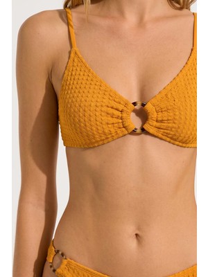 Mısırlı Aksesuarlı Ince Askılı Bikini Takım Hardal