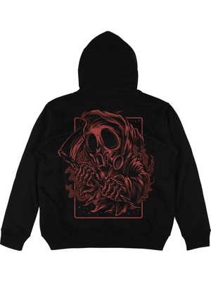 Tarzsokak Blood Siyah Oversize Unisex Kapüşonlu Sweatshirt Hoodie