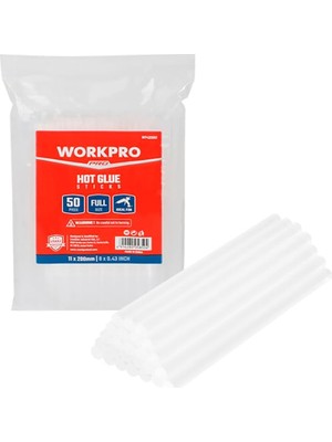 Workpro WP432002 11X200MM Sıcak Silikon Tabancası Için 50 Adet Şeffaf Yedek Silikon/mum