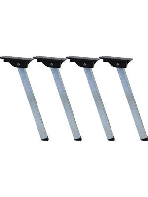 4 Adet Sofra Ayağı 25 cm Metal Plastik Siyah Taban Katlanır Yer Sofrası Sini Altı Mobilya Ayak Masa