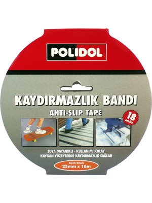 Polidol Zemin Kaydırmazlık Bantı 25 mm x 18,3 M Siyah