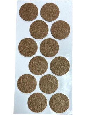 Kahverengi 12 Adet 4cm Yuvarlak Yapışkanlı Sandalye, Masa, Koltuk Altı Parke Koruma Keçesi