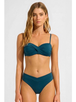 Mısırlı Kaplı Straplez Bikini Takım Petrol
