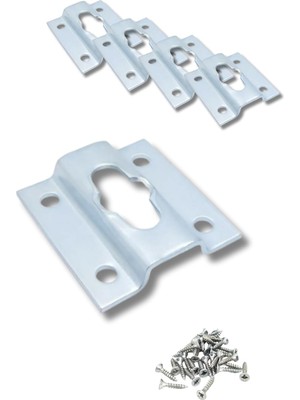 Metal Çerçeve Askı Aparatı, 42X45MM Boyutunda, 1.5mm Kalınlık, Beyaz Renk, Tablo ve Ayna Montajı Için, Vidalar Dahil, (4)
