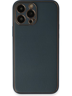 Fırsatkolik iPhone 13 Pro Kılıf Coco Deri Silikon Kapak - Mavi