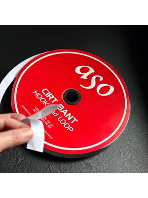 Yapışkanlı Cırt Bant Seti 25 Metre (25M Dişi + 25M Erkek) – Yüksek Güçlü Yapışkanlı Hook Loop Şerit Bant (Beyaz, 2 Cm)
