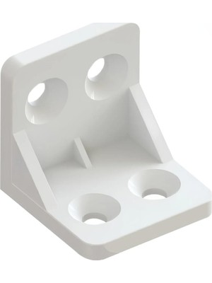 Plastik L Köşe Bağlantı Elemanı, 28X28X28 Mm, Montaj Vidaları Dahil, 10 Adet (Beyaz)