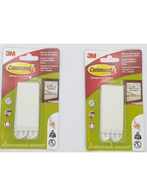 3m Command 17206 Büyük Boy Cırt Cırt Bant, 2 Paket, Beyaz