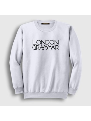 Presmono Unisex Beyaz Logo Müzik London Grammar Sweatshirt