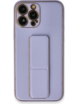 Fırsatkolik iPhone 13 Pro Kılıf Coco Deri Standlı Kapak - Lila