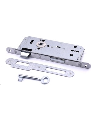 Oda Kapısı Gömme Kilit 18 x 45MM Göbek Ölçülü Metal Iç Kapı Kilidi 1 Anahtarlı Dayanıklı Montaj Seti