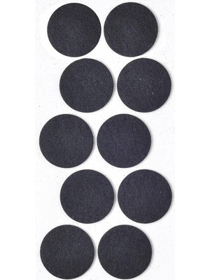 Siyah Keçe 12 Adet 4 cm Yuvarlak Yapışkanlı Sandalye, Masa, Koltuk Altı Parke Koruma Keçesi