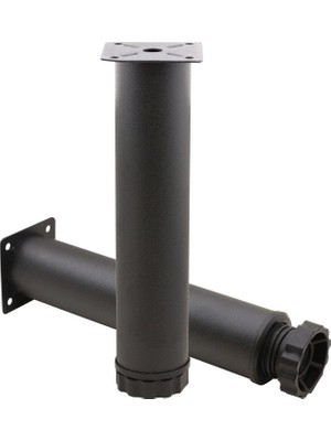 BADEM10 Mobilya Kanepe Baza Koltuk Metal Destek Ayağı Ayarlanabilir Siyah Ayak 20 Cm, BADEM10, Small